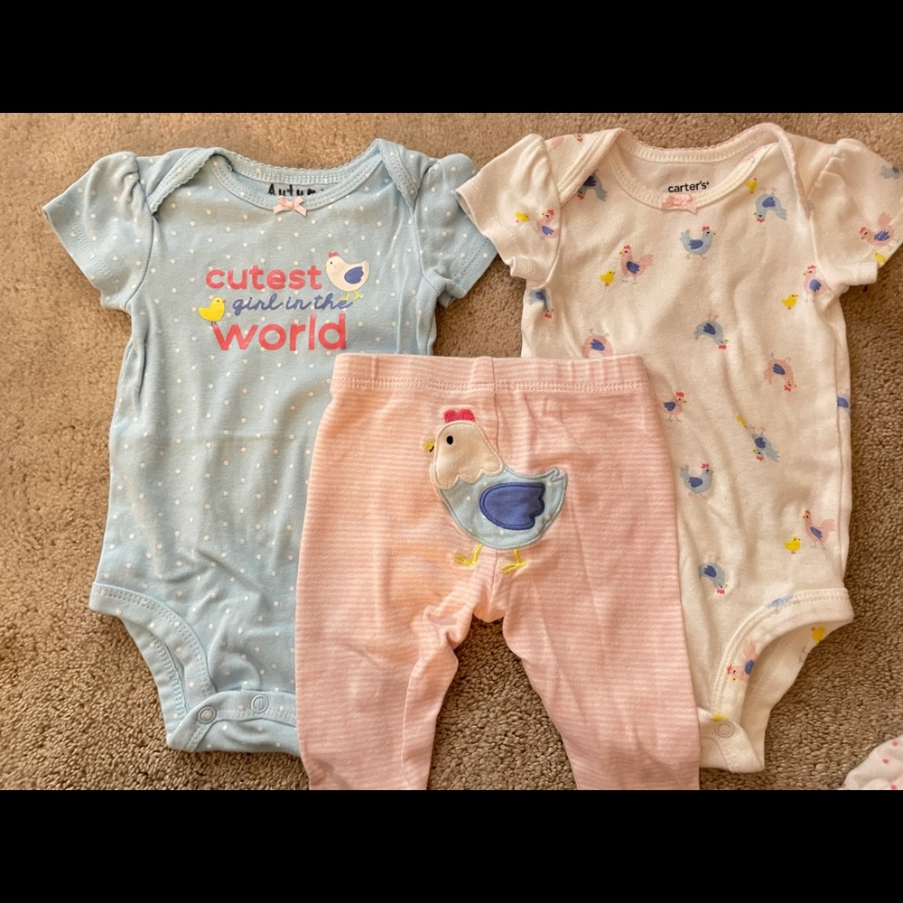 Chicken Baby Bundle 3m [2 onesies and 1 pant]